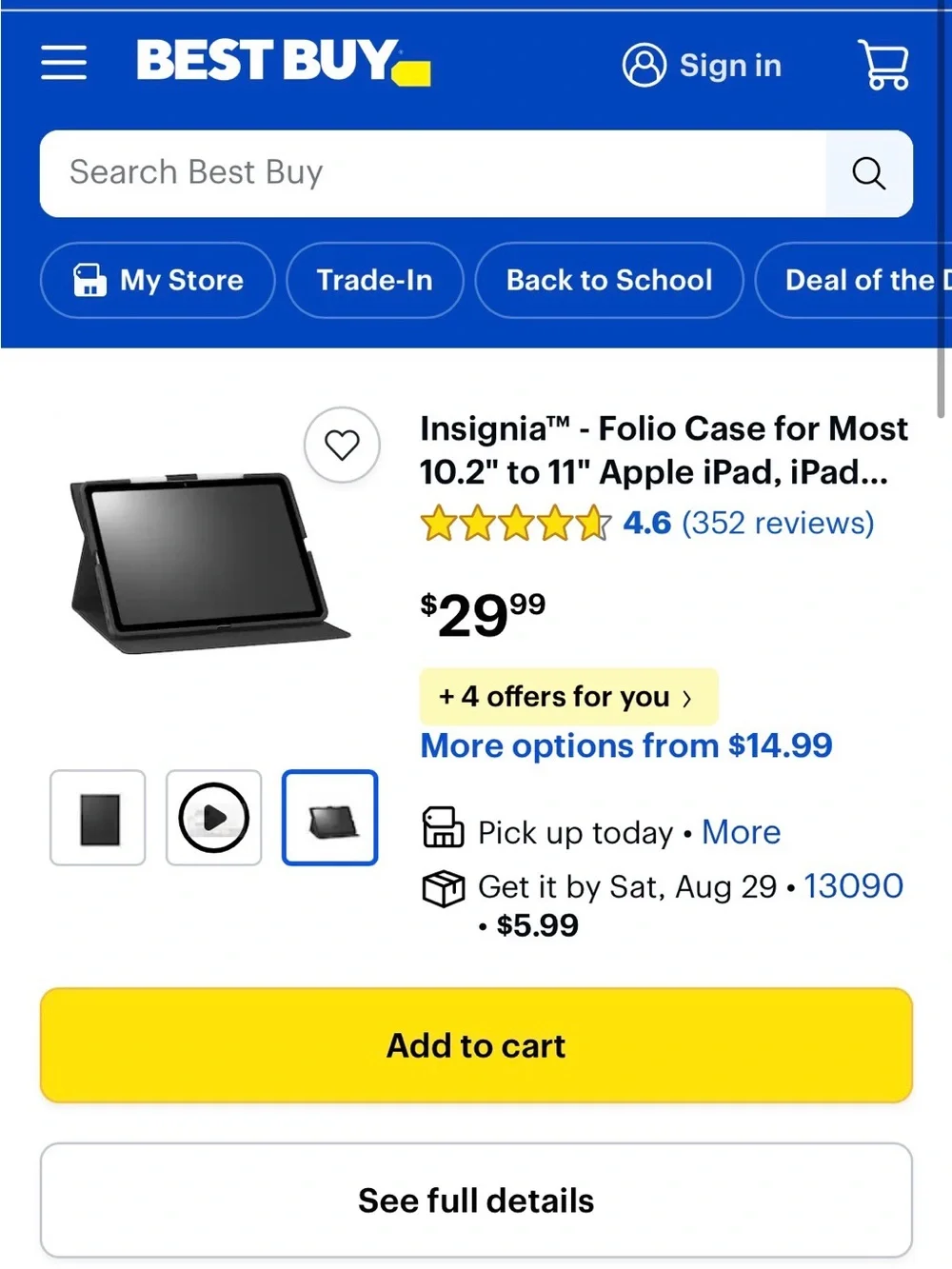 Black Folio Case for 10.2